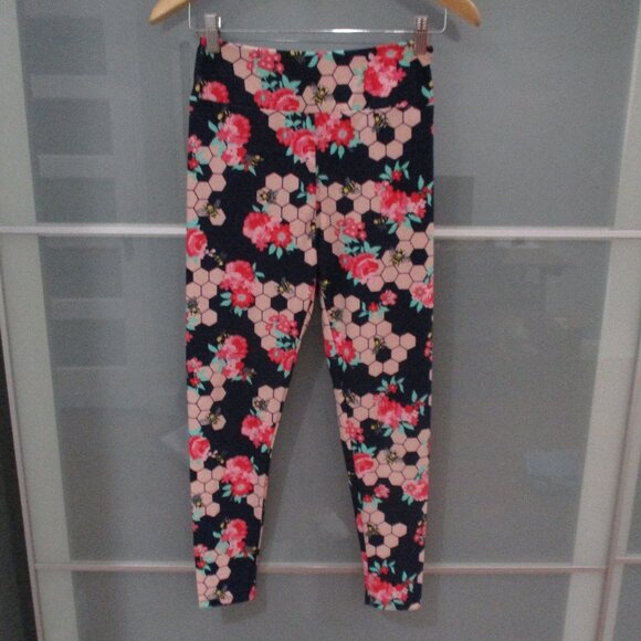 LuLaRoe Bee and Beehive Print Leggings - Picture 1 of 4